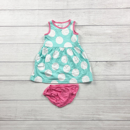 Carter’s Baby Girl Sleeveless Polka Dot Dress Bloomers 12 Months