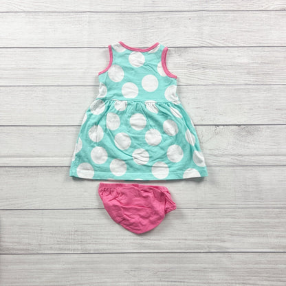 Carter’s Baby Girl Sleeveless Polka Dot Dress Bloomers 12 Months
