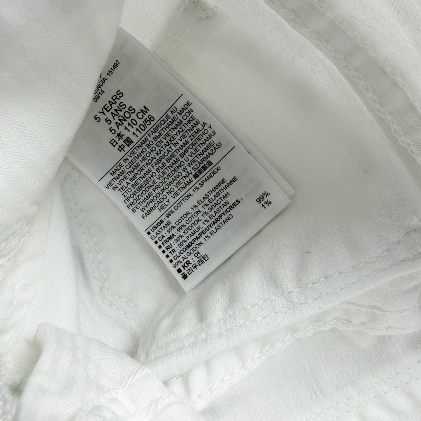 Baby Gap Girls White Mini Skinny Jeans Slim Stretch Denim Pants 5