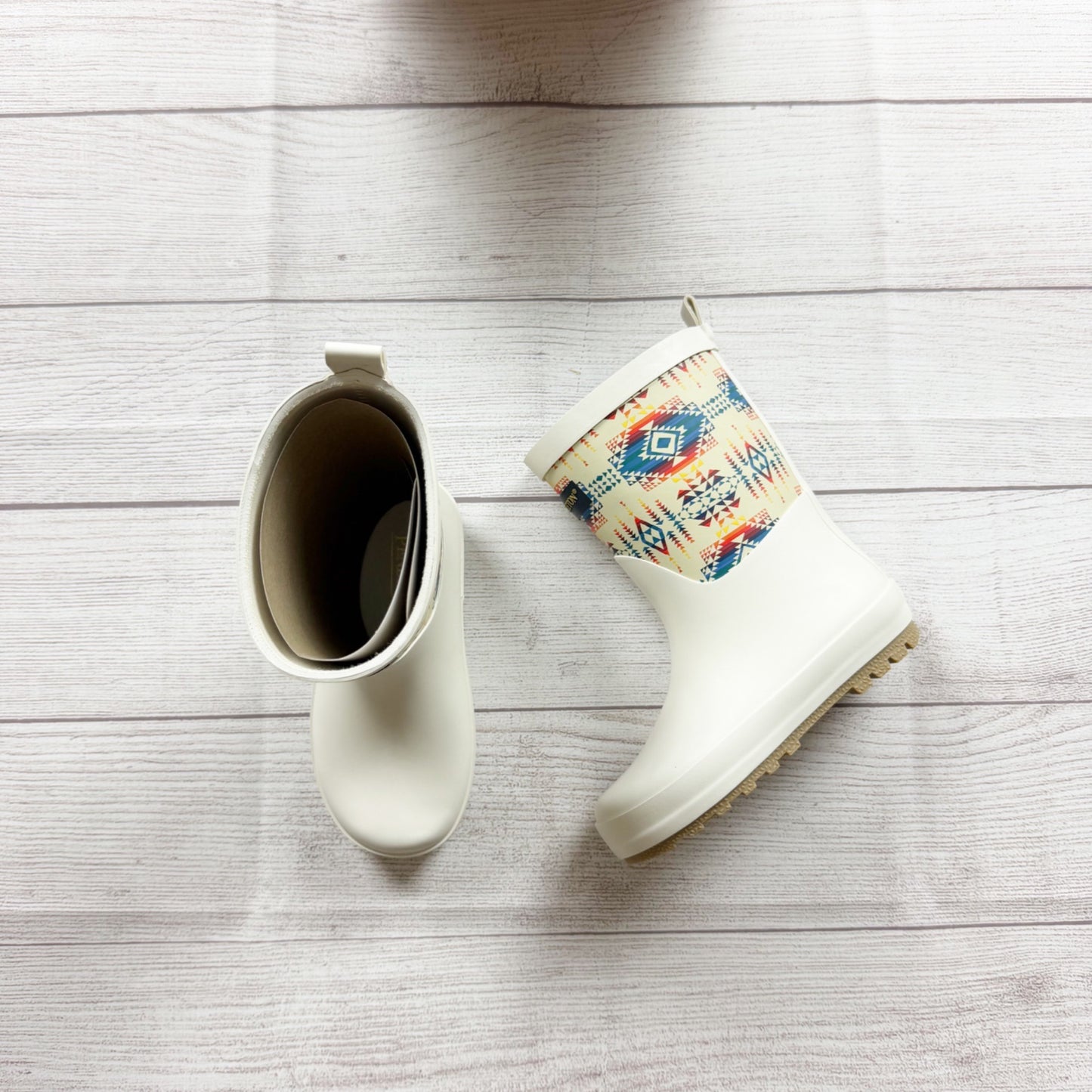Pendleton Pilot Rock Kids Mid Rain Boots Durable Waterproof Aztec NWT NIB 9-10