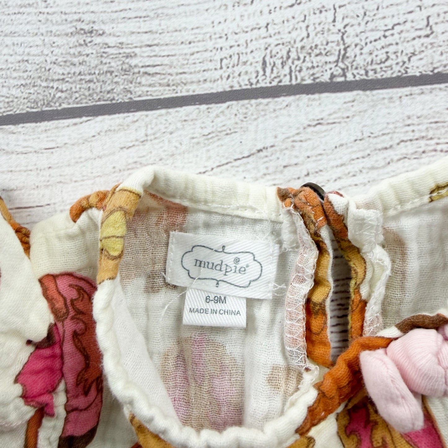 Mud Pie Baby Girl Western Romper Cowboy Boot Print One Piece Cowgirl 6-9 Months