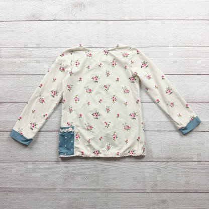 SweetHoney Girls Floral Pajama Set Long Sleeve Polka Dot Pants Cotton Blend 6