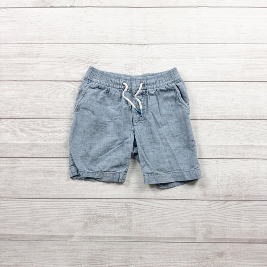 Gap Kids Boys Chambray Blue Pull On Shorts Elastic Waist Drawstring 6-7 S