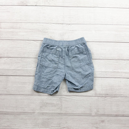 Gap Kids Boys Chambray Blue Pull On Shorts Elastic Waist Drawstring 6-7 S