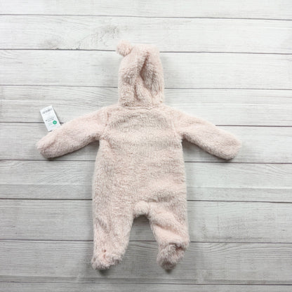 Carter’s Baby Girl Pink Fuzzy Hooded Bunting Suit Sherpa Pram NWT Newborn