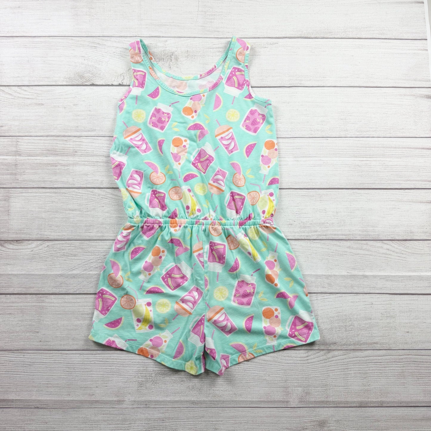 The Children’s Place Girls Romper Summer Treat Print Sleeveless Jumpsuit XL 14