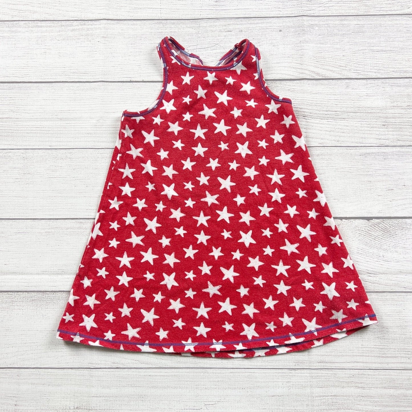Cat & Jack Red Tank Dress Star Print Girls Sleeveless XS 4-5