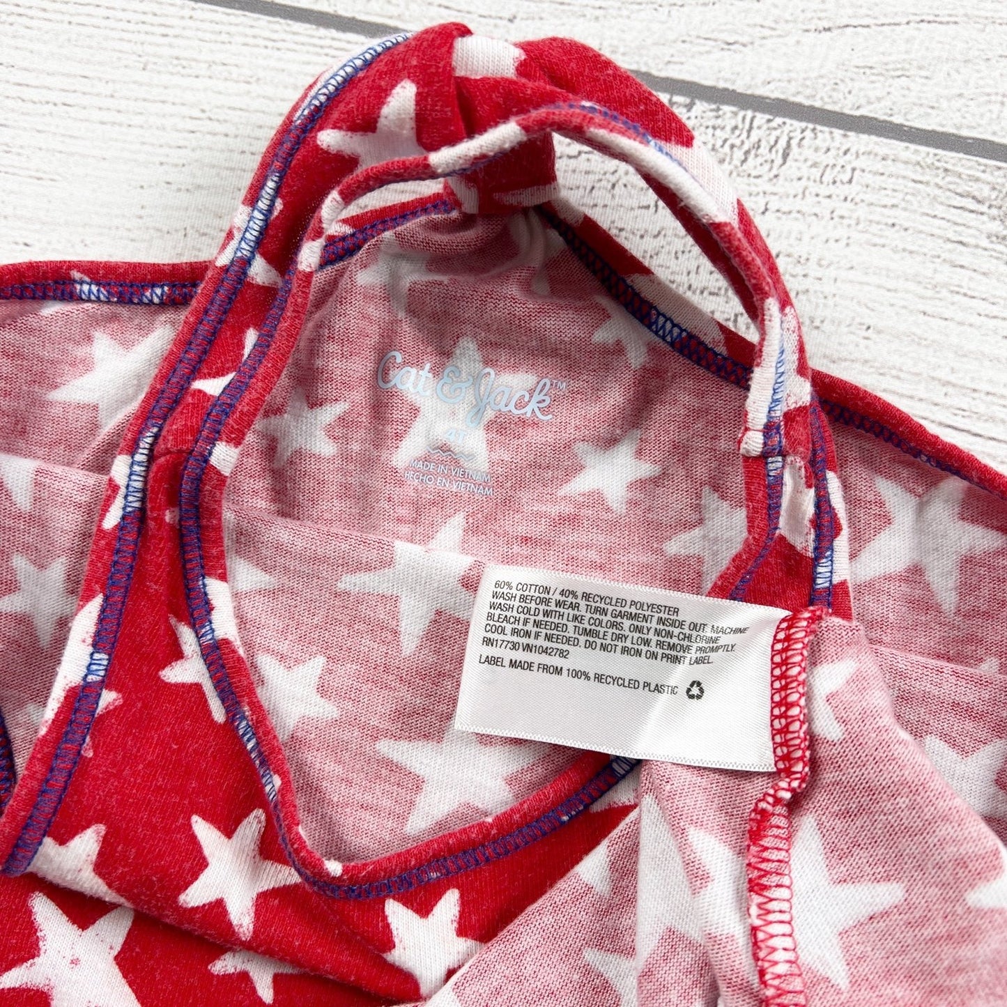 Cat & Jack Red Tank Dress Star Print Girls Sleeveless XS 4-5