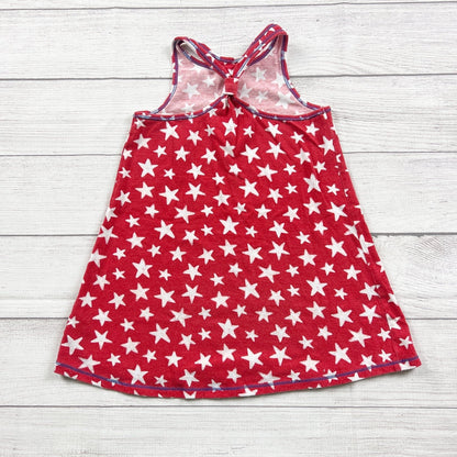 Cat & Jack Red Tank Dress Star Print Girls Sleeveless XS 4-5