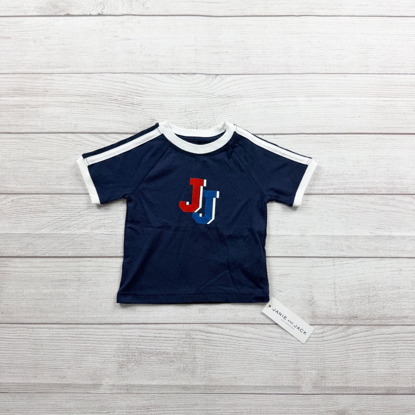 Janie and Jack Baby Boy Tee Ringer T-Shirt JJ Logo Cotton NWT 6-12 Months