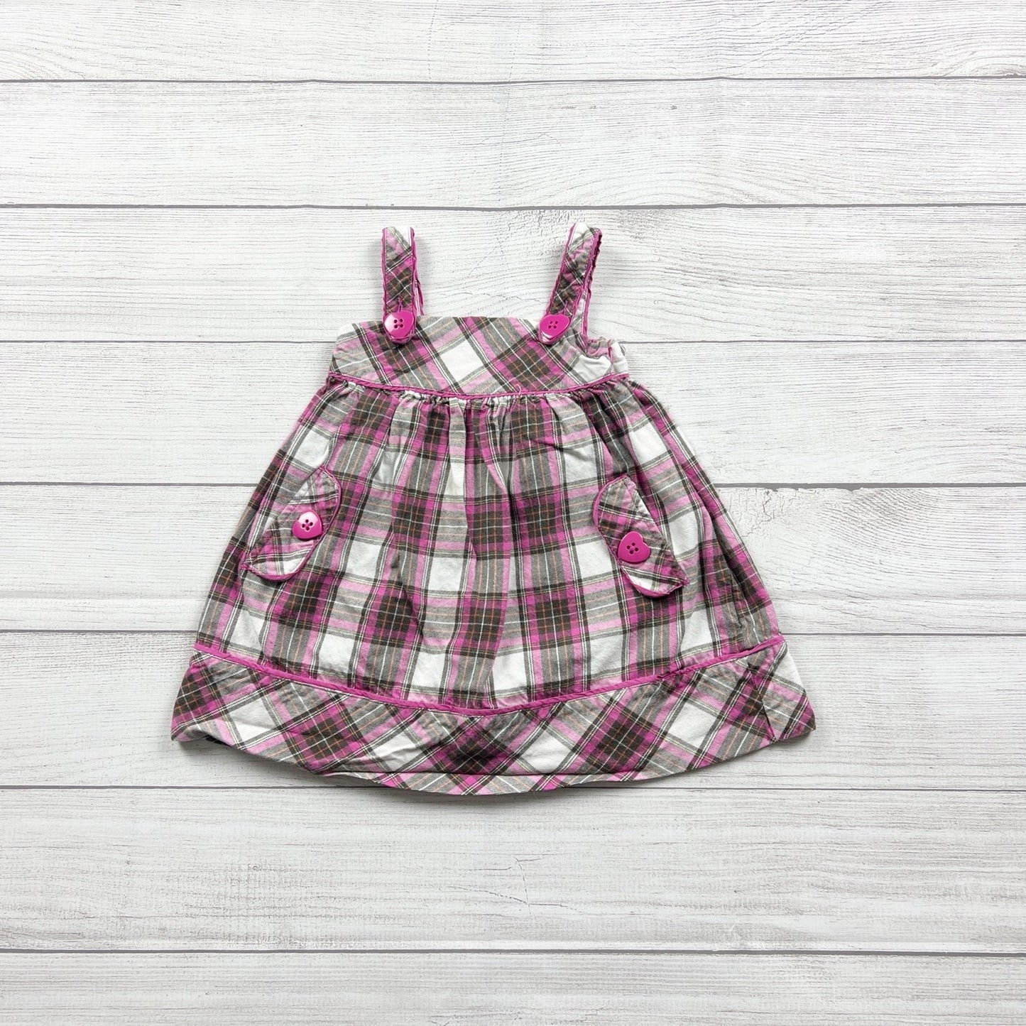 The Children’s Place Baby Girl Plaid Jumper Dress Pinafore 12-18 Months