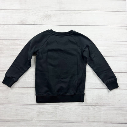 Champion Kids Sweatshirt Black Leopard Logo Pink Script Crewneck Pullover S