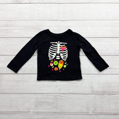 The Children’s Place Toddler Girls Halloween Shirt Skeleton Graphic 18-24 Months