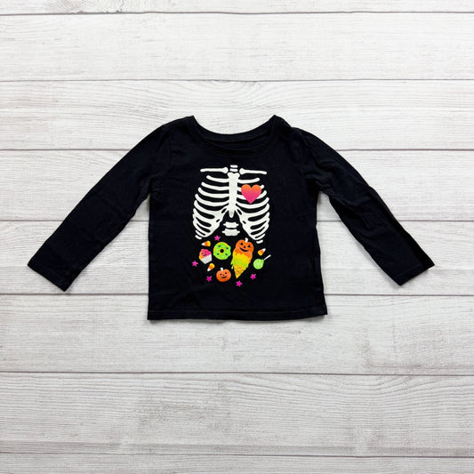 The Children’s Place Toddler Girls Halloween Shirt Skeleton Graphic 18-24 Months