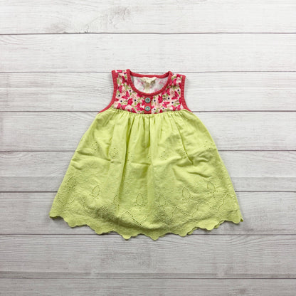 Matilda Jane Girl Tunic Top Butterfly Print Bodice Green Eyelet Hem Sleeveless 6