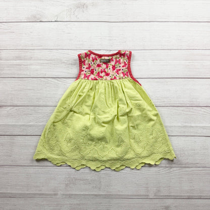 Matilda Jane Girl Tunic Top Butterfly Print Bodice Green Eyelet Hem Sleeveless 6