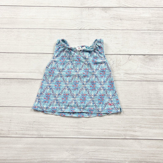Vineyard Vines Girls Printed Sleeveless Tank Top Floral Blue Pink 2T