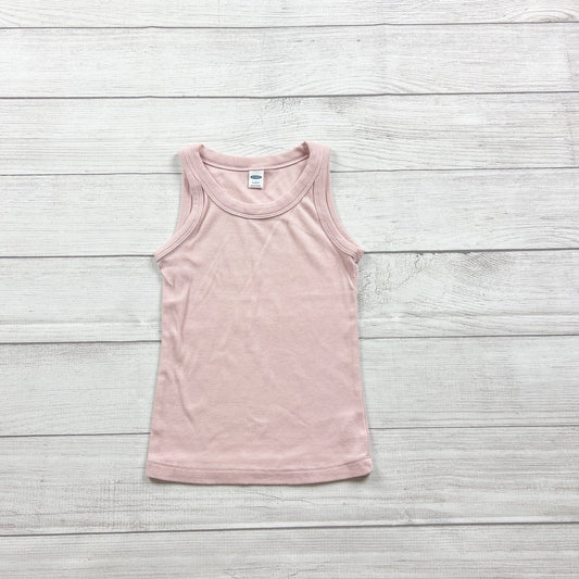 Old Navy Girls Pink Ribbed Tank Top Soft Knit Casual Sleeveless Shirt S 6-7