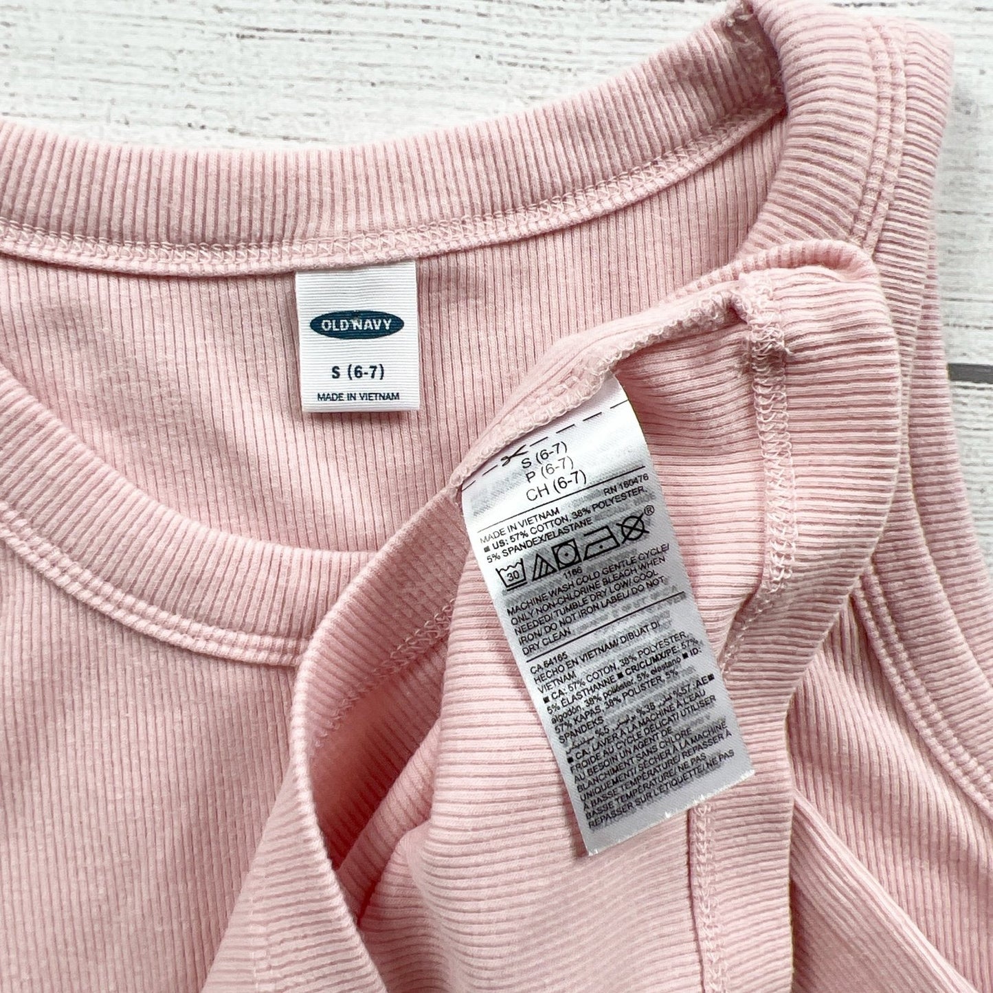 Old Navy Girls Pink Ribbed Tank Top Soft Knit Casual Sleeveless Shirt S 6-7
