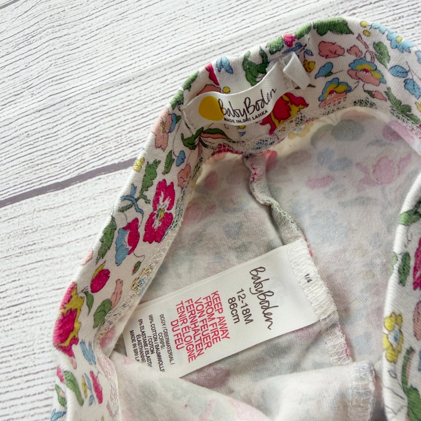 Baby Boden Floral Print Cotton Blend Leggings 12-18 Months