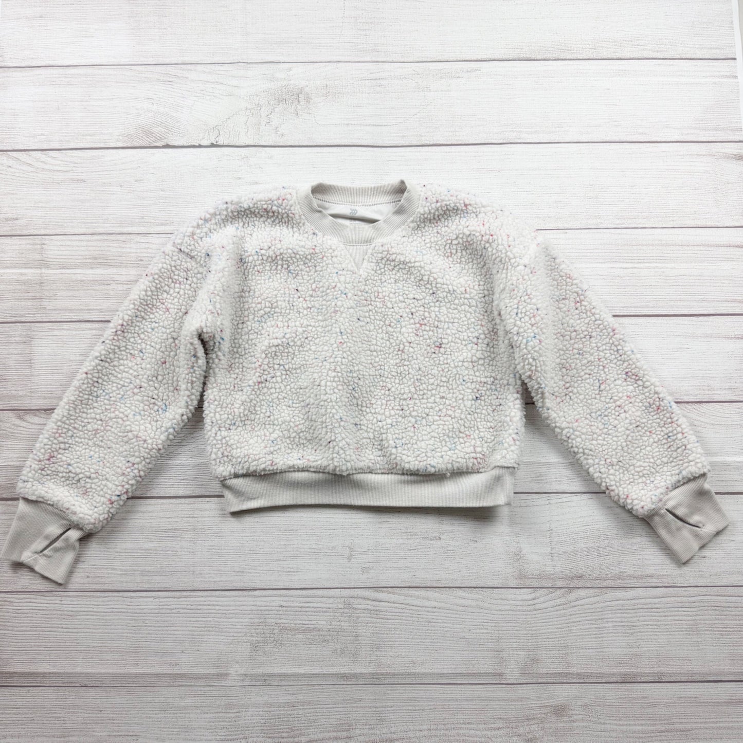 All In Motion Sherpa Pullover Crewneck Top MultiColor Textured Long Sleeve M 8