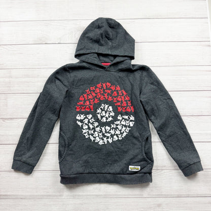 Pokémon Kids Hoodie Gray Pullover Poke Ball Graphic Pocket Sweatshirt 12