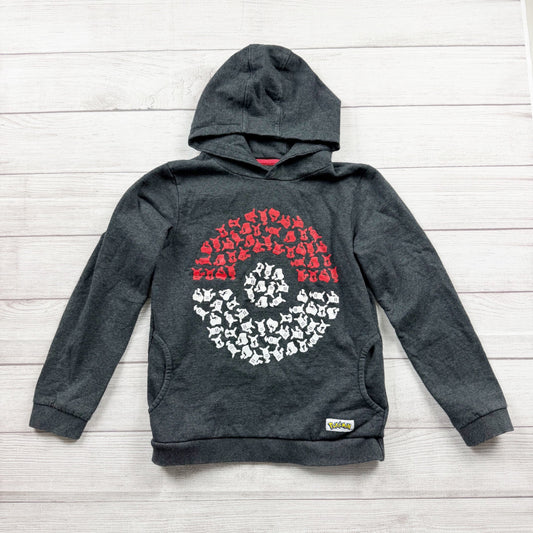 Pokémon Kids Hoodie Gray Pullover Poke Ball Graphic Pocket Sweatshirt 12