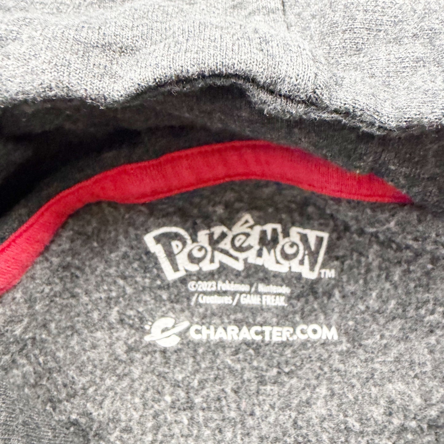 Pokémon Kids Hoodie Gray Pullover Poke Ball Graphic Pocket Sweatshirt 12