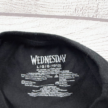 Wednesday Addams Girls Graphic T Shirt Tee On Wednesdays We Wear Black L 10-12
