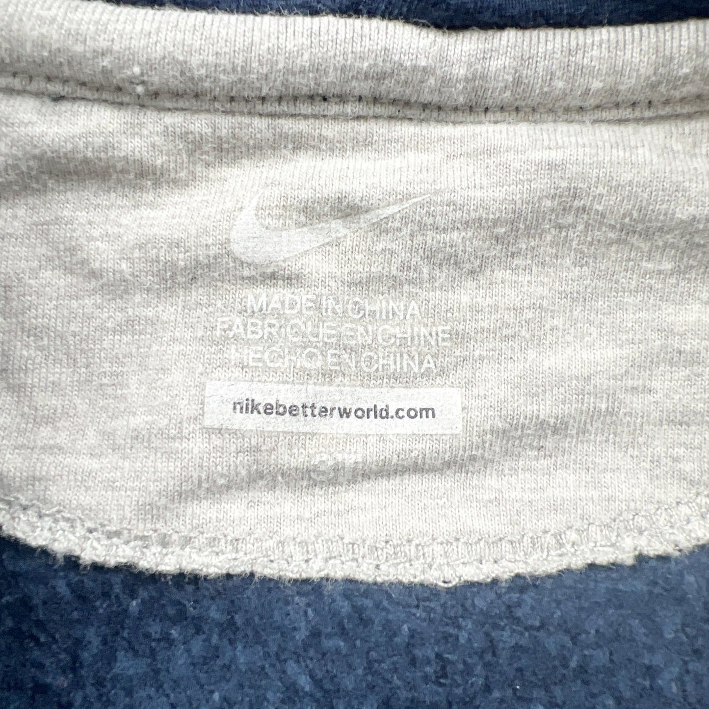 Nike Navy Blue Zip-Up Hoodie Kids Sweatshirt Classic Logo 3T