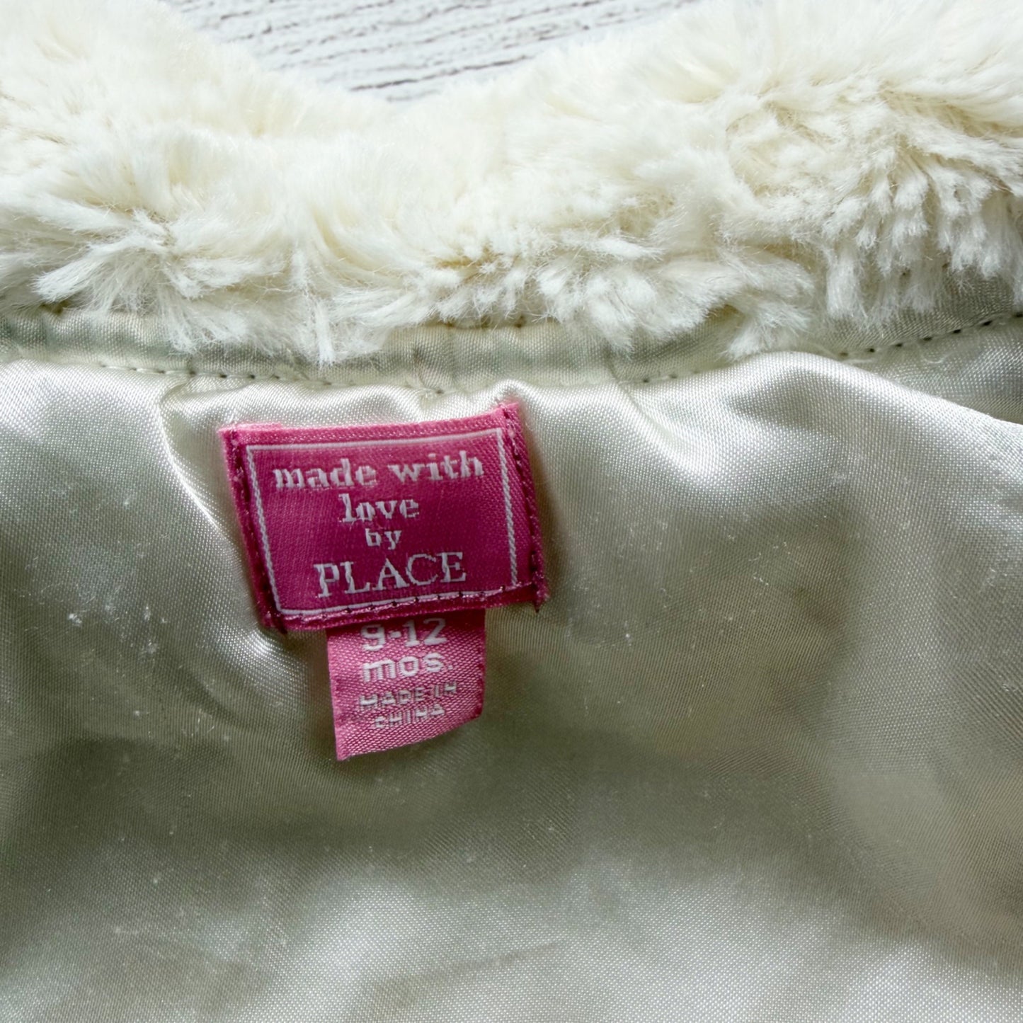 The Children’s Place Baby Girl Faux Fur Coat Dressy Jacket 9-12 Months
