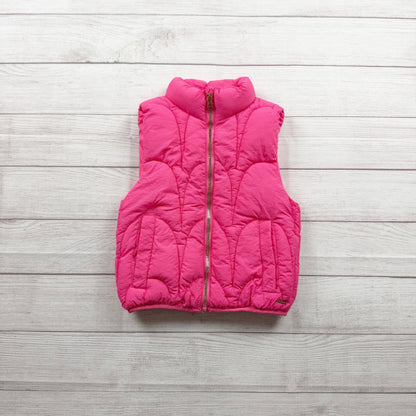 Tahari Girl Pink Puffer Vest Full Zip Sleeveless Lightweight 7-8