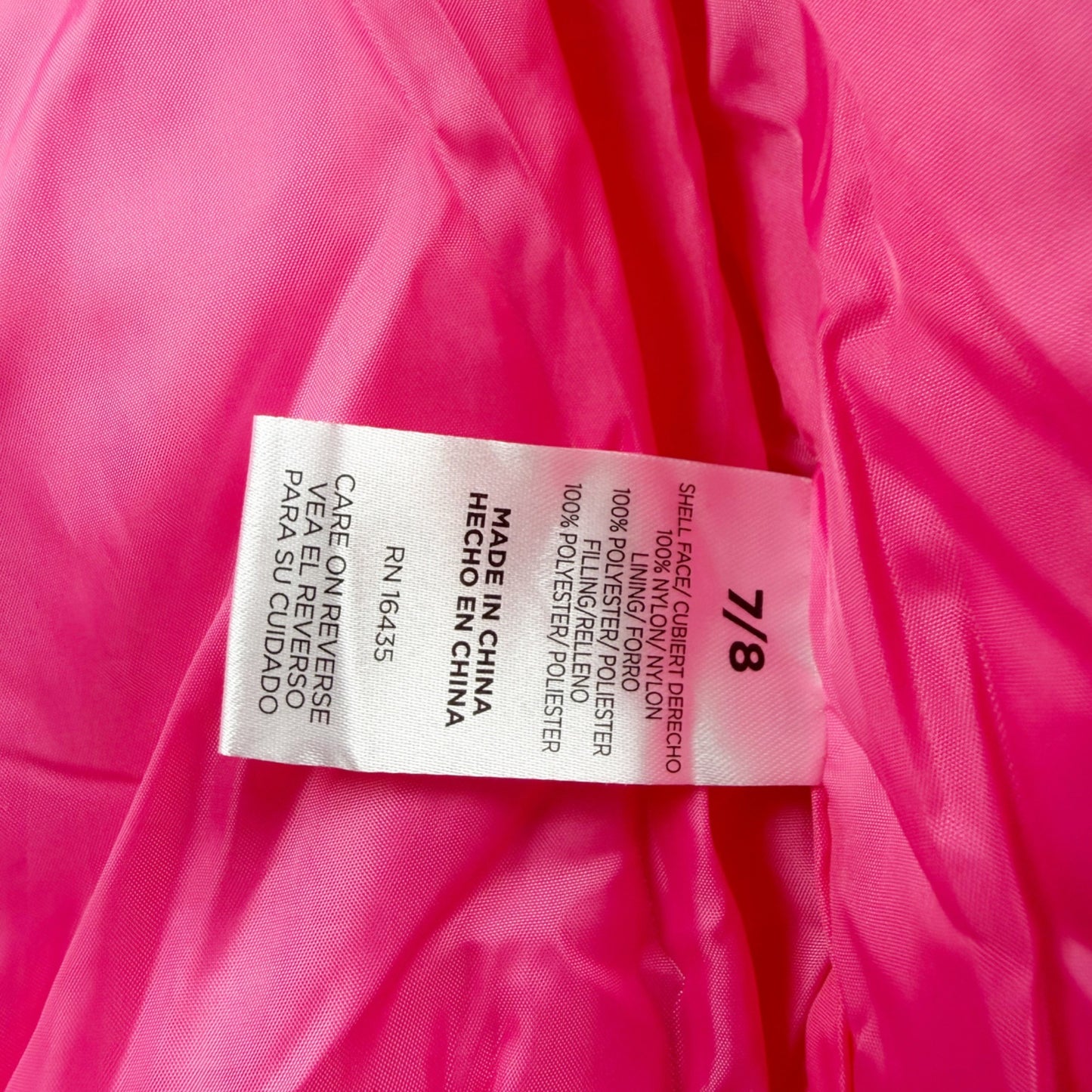 Tahari Girl Pink Puffer Vest Full Zip Sleeveless Lightweight 7-8