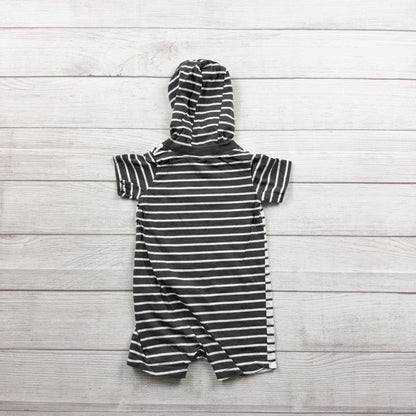 Carter’s Hooded Romper Stripe Short Sleeve One Piece Hoodie Outfit 18-24 Months
