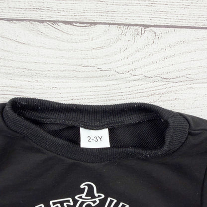 Toddler Halloween Sweatshirt “Witches Be Crazy” Graphic Crewneck Pullover 2-3