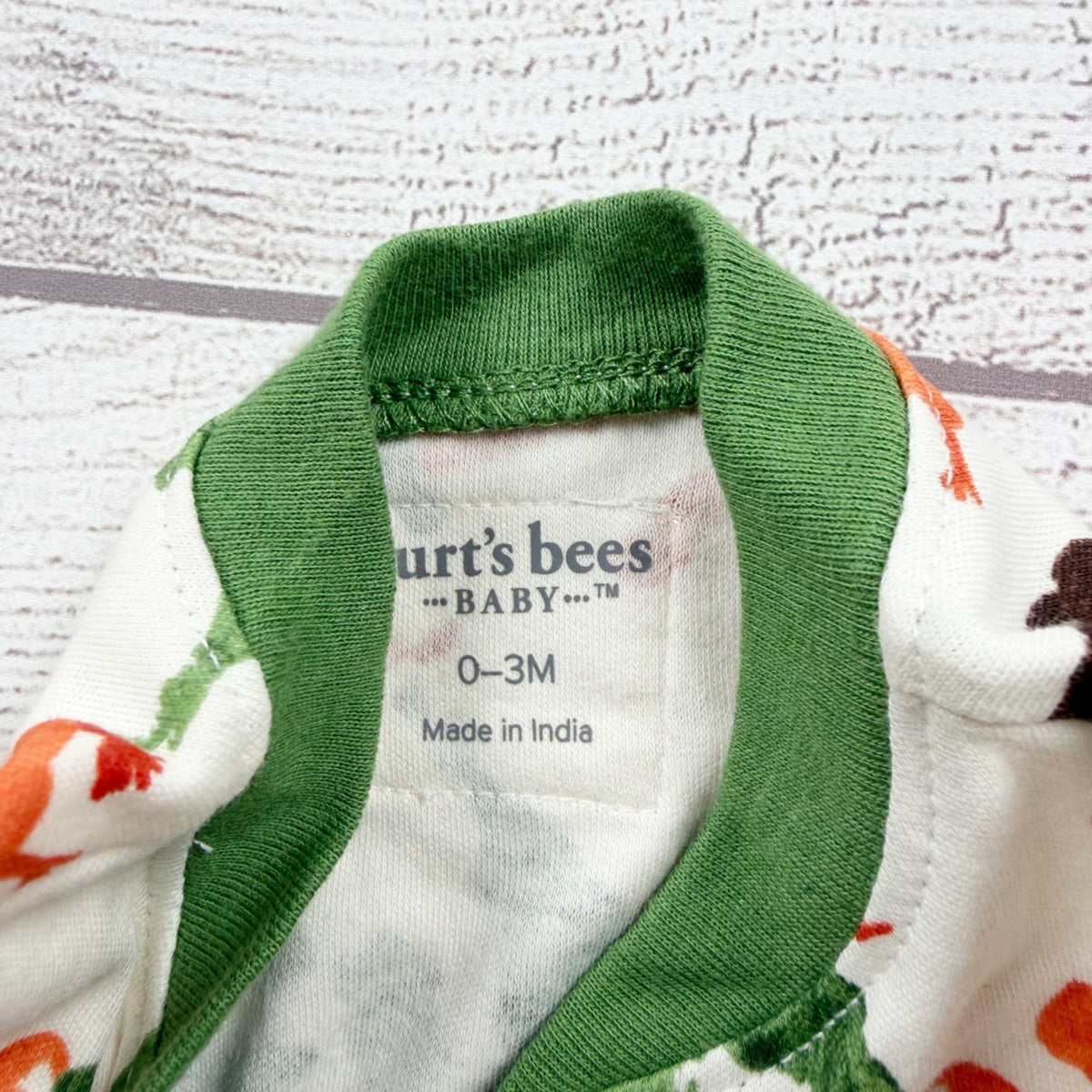 Burt's Bees Baby Organic Cotton Footed Pajamas Turkey Hand Print NWT 0-3 Months