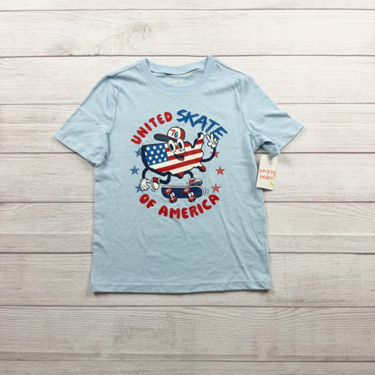 Jumping Beans Kids United Skate Of America Graphic T-Shirt Light Blue NWT 8
