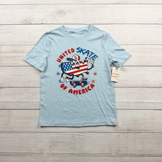 Jumping Beans Kids United Skate Of America Graphic T-Shirt Light Blue NWT 8