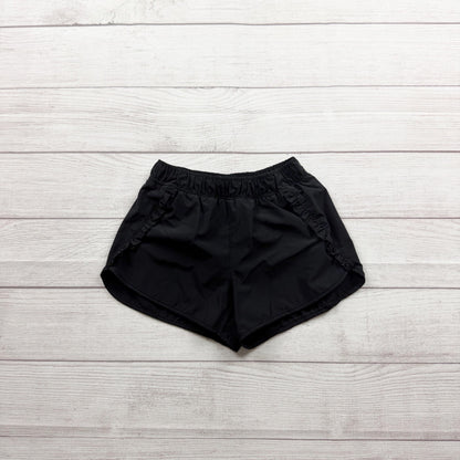 Yogalicious Black Ruffle Trim Athletic Shorts Lightweight Polyester Blend S 7-8