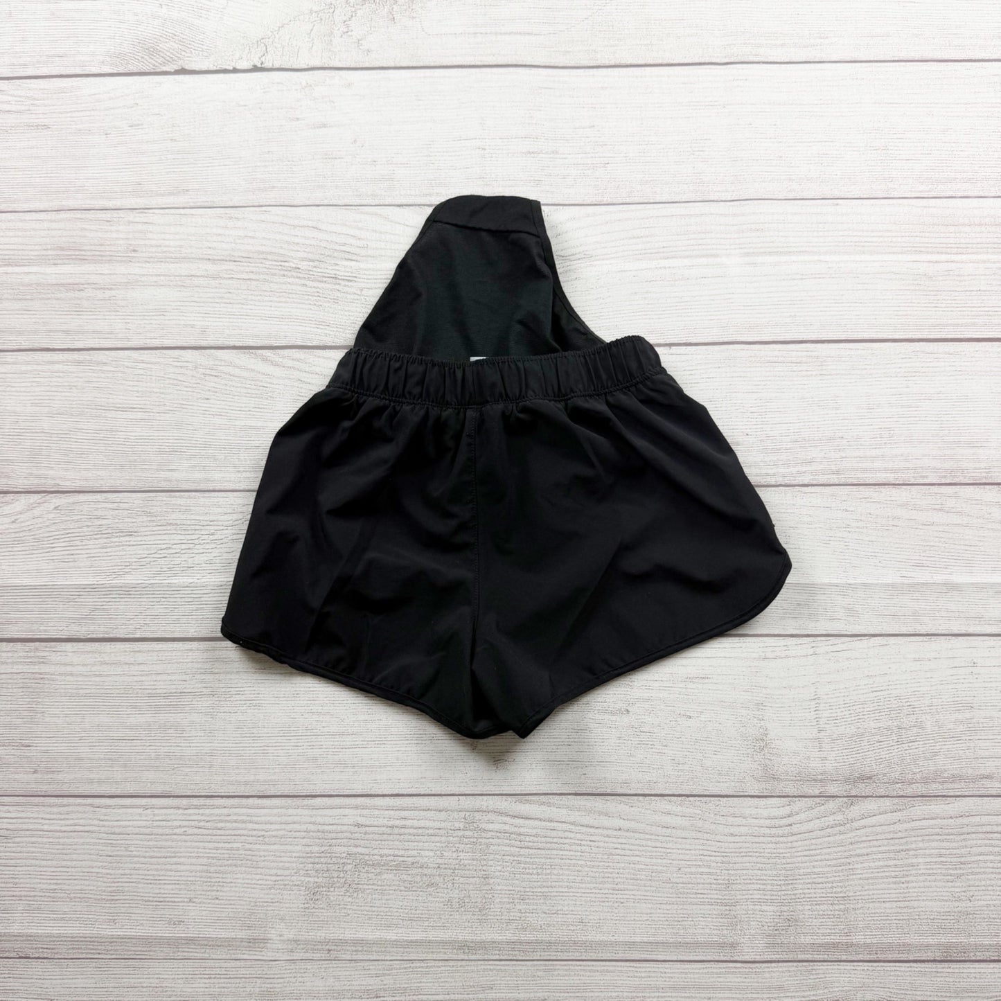 Yogalicious Black Ruffle Trim Athletic Shorts Lightweight Polyester Blend S 7-8