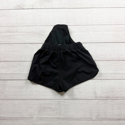 Yogalicious Black Ruffle Trim Athletic Shorts Lightweight Polyester Blend S 7-8