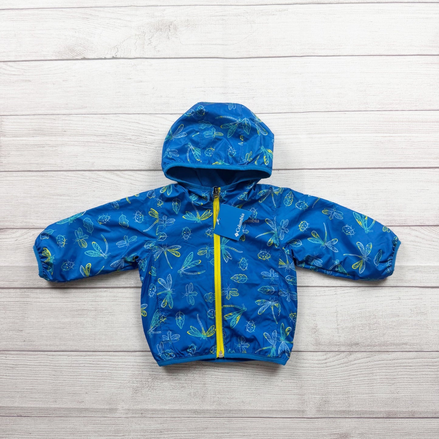Columbia Baby Fleece Lined Waterproof Jacket Hood Dragonfly Bug NWT 6-12 Months