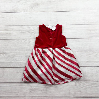 The Children’s Place Toddler Girls Red Velvet Holiday Dress Candy Cane NWT 2T