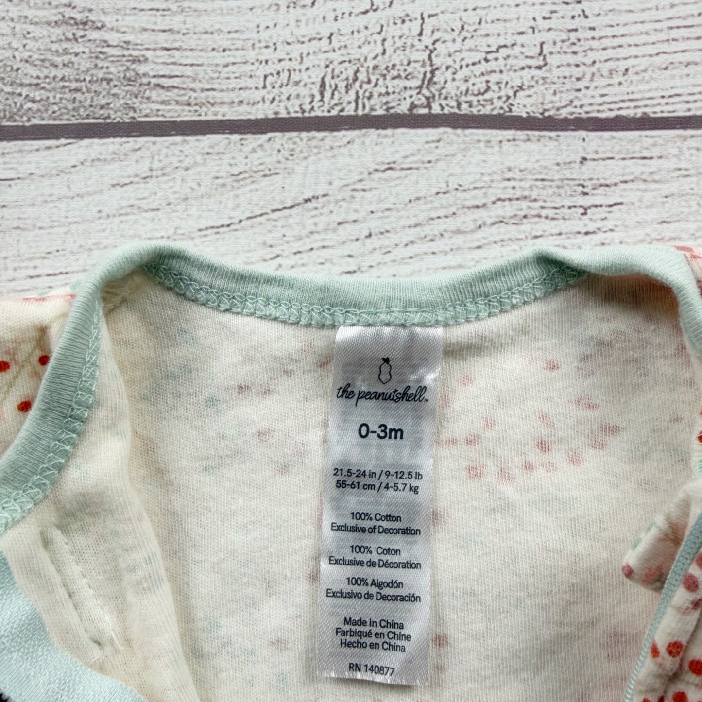 The Peanutshell Floral Footed Sleeper Baby Pajamas 0-3 Months