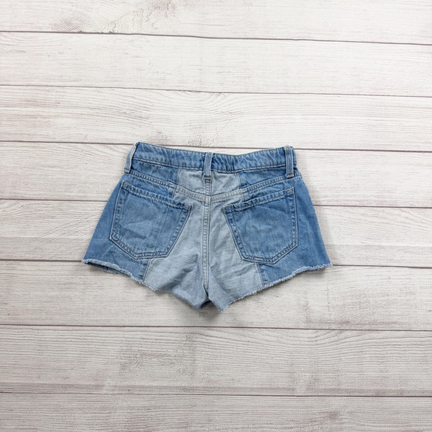 Gap Kids High Rise Denim Shorts “Shortie” Two Tone Blue Jean Cutoff Shorts 12