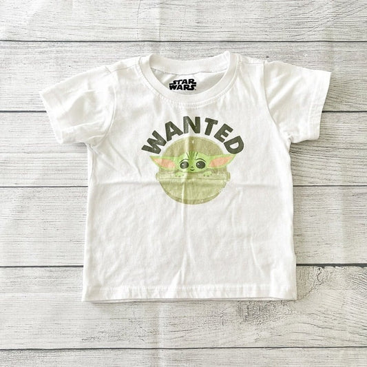 Star Wars Grogu “Wanted” Short Sleeve Baby Yoda Graphic Tee Mandalorian 4