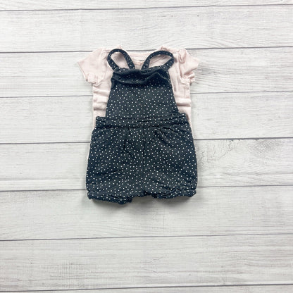 Carter’s Baby Girl Overalls Shorts Bubble Polka Dot Shortalls Set 12 Months
