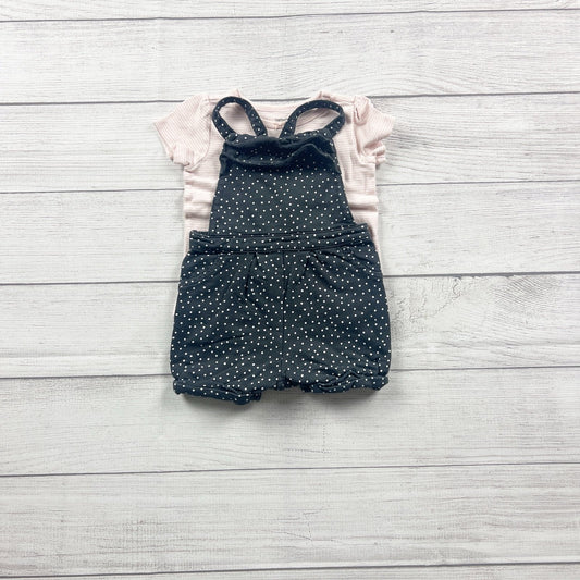 Carter’s Baby Girl Overalls Shorts Bubble Polka Dot Shortalls Set 12 Months