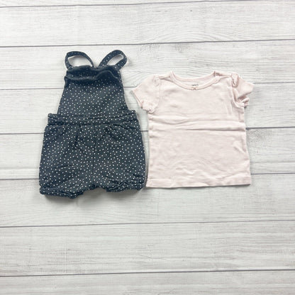 Carter’s Baby Girl Overalls Shorts Bubble Polka Dot Shortalls Set 12 Months