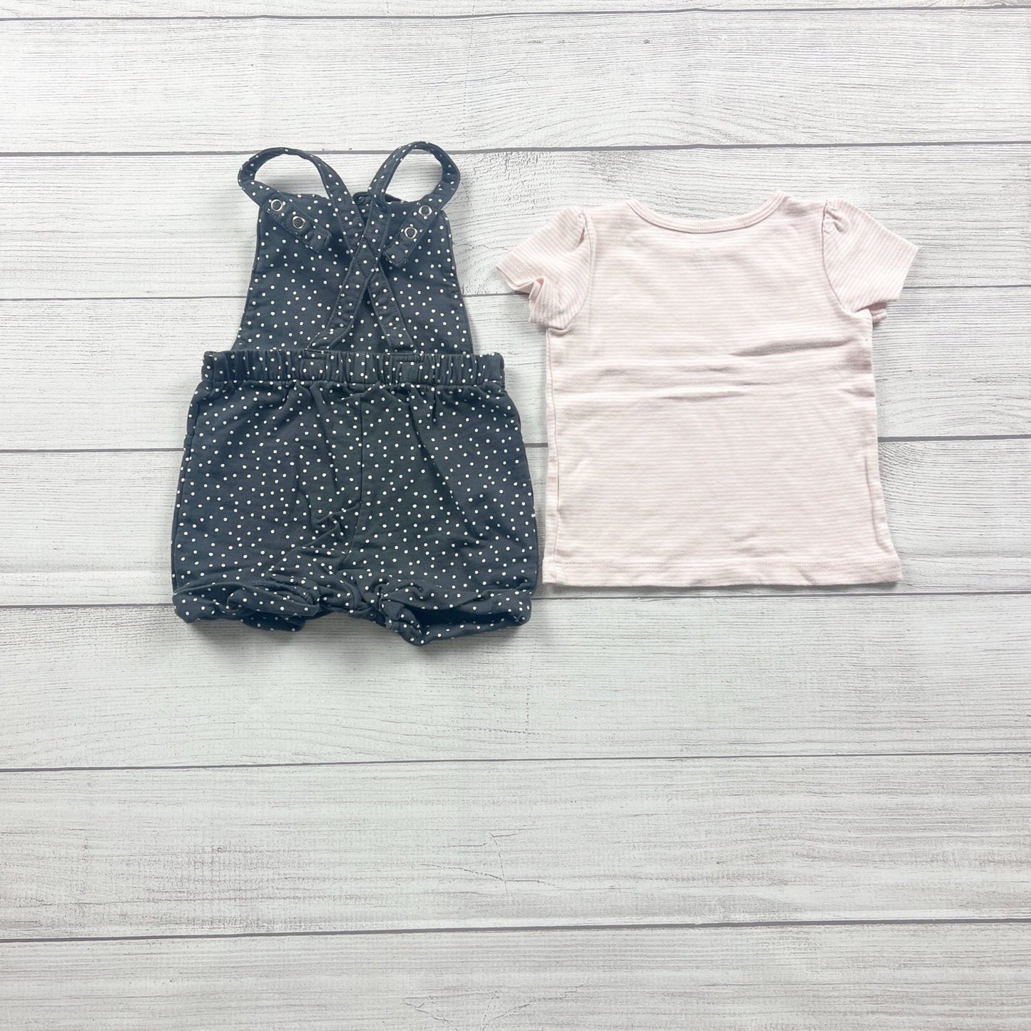 Carter’s Baby Girl Overalls Shorts Bubble Polka Dot Shortalls Set 12 Months